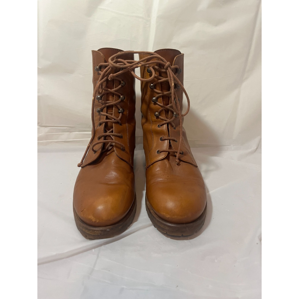 Vintage Jenny B Womens Boot Tan Leather Chukka Combat Ankle Boot Italy